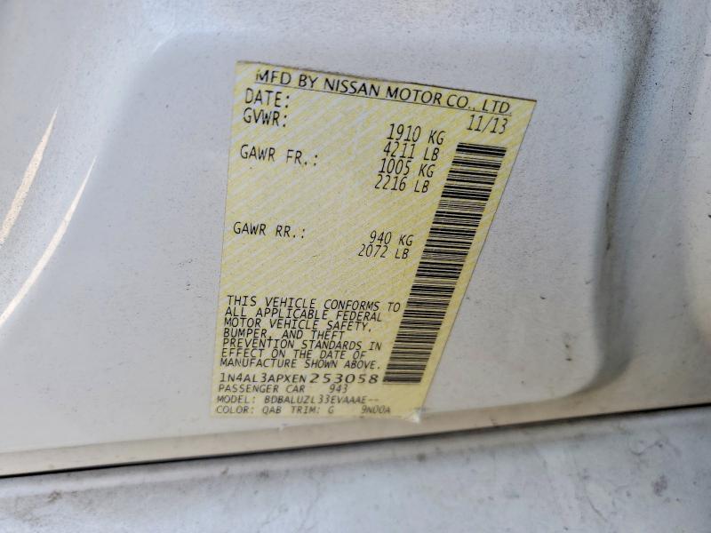 56698336 :رقم المزاد ، 1N4AL3APXEN253058 vin ، 2014 Nissan Altima مزاد بيع