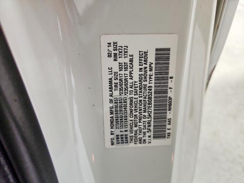 Продажа на аукционе авто 2014 Honda Odyssey, vin: 5FNRL5H27EB085249, номер лота: 57540496