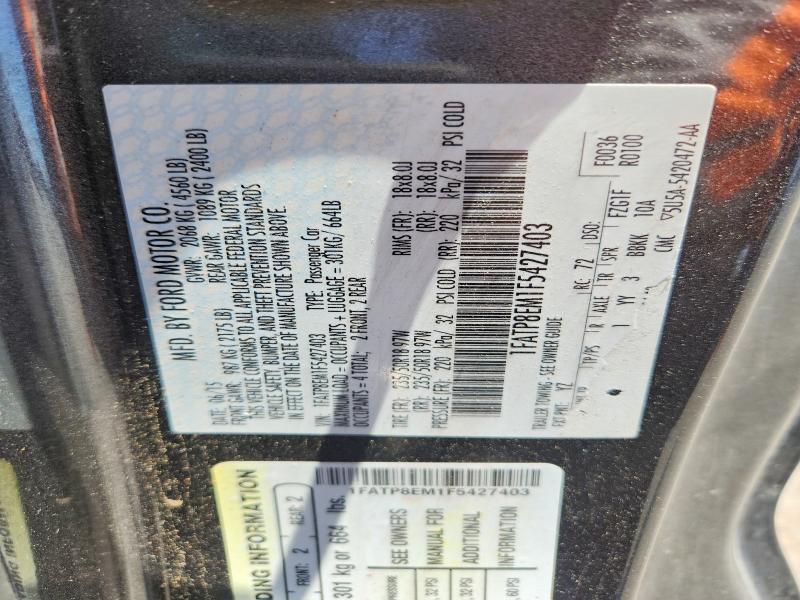 55722386 :رقم المزاد ، 1FATP8EM1F5427403 vin ، 2015 Ford Mustang مزاد بيع