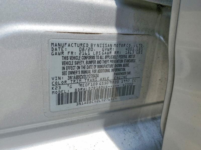 Aukcja sprzedaży 2020 Nissan Sentra, vin: 3N1AB8CV2LY276424, numer aukcji: 56378896