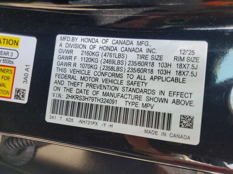Продаж на аукціоні авто 2026 Honda Cr-v, vin: 2HKRS3H79TH324091, номер лоту: 58384696