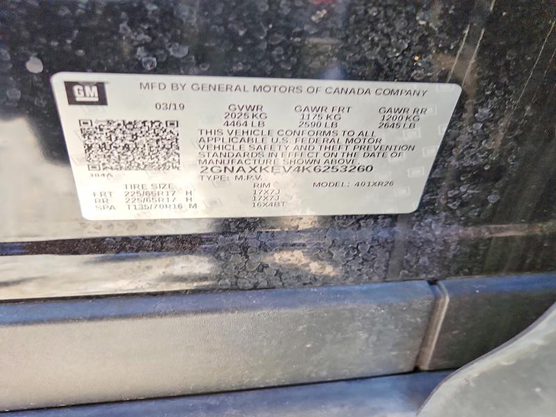 Продаж на аукціоні авто 2019 Chevrolet Equinox, vin: 2GNAXKEV4K6253260, номер лоту: 56036646