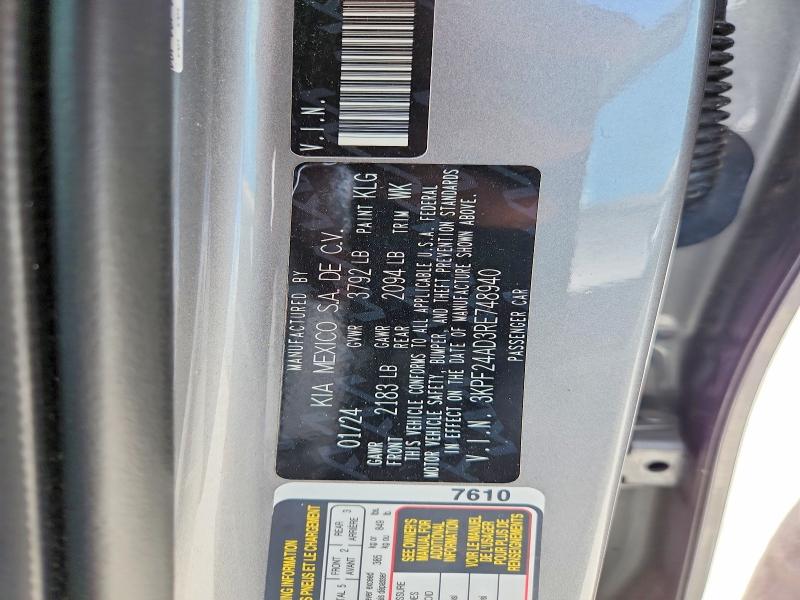 55671196 :رقم المزاد ، 3KPF24AD3RE748940 vin ، 2024 Kia Forte مزاد بيع