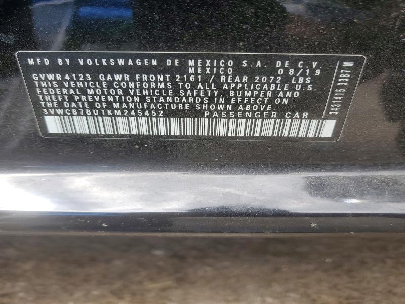 Продажа на аукционе авто 2019 Volkswagen Jetta, vin: 3VWCB7BU1KM245452, номер лота: 58419776
