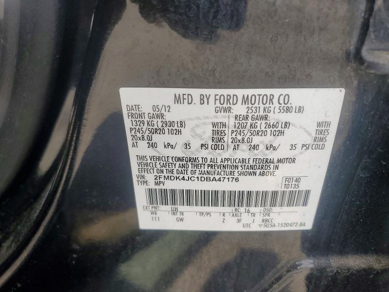 Продаж на аукціоні авто 2013 Ford Edge, vin: 2FMDK4JC1DBA47176, номер лоту: 57654986