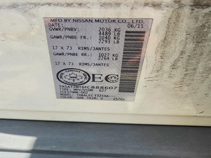 Aukcja sprzedaży 2015 Nissan Rogue, vin: 5N1AT2MT6FC888607, numer aukcji: 58072046