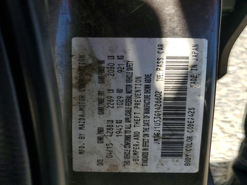 2016 Mazda 6 მანქანა იყიდება აუქციონზე, vin: JM1GJ1U53G1426602, აუქციონის ნომერი: 57389506
