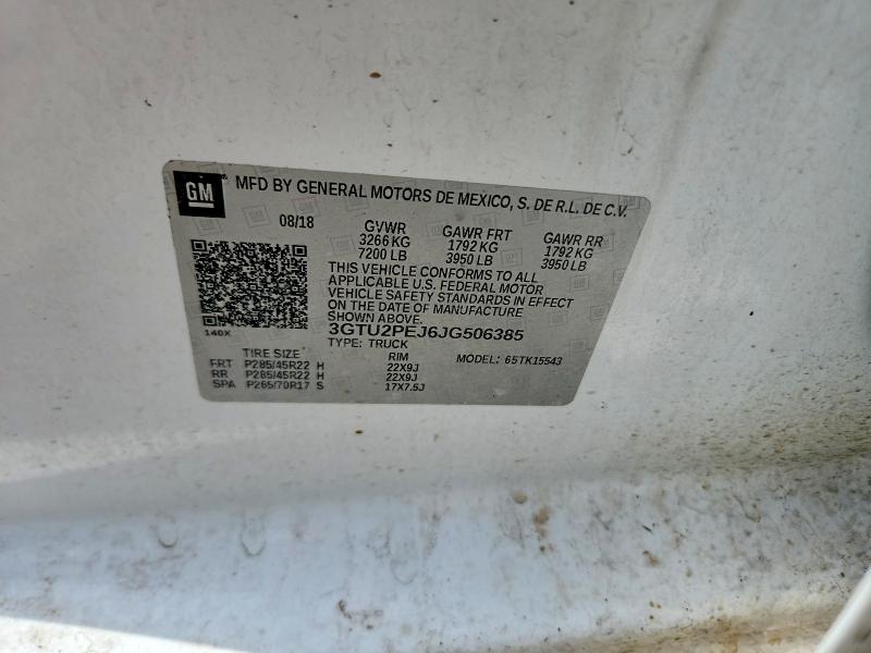 Aukcja sprzedaży 2018 Gmc Sierra, vin: 3GTU2PEJ6JG506385, numer aukcji: 55961486
