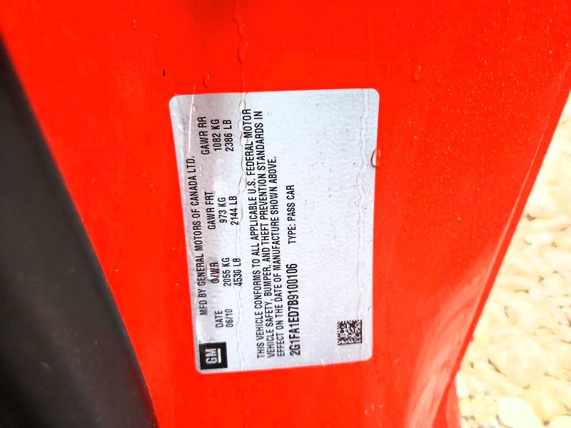 Aukcja sprzedaży 2011 Chevrolet Camaro, vin: 2G1FA1ED7B9100106, numer aukcji: 58204876