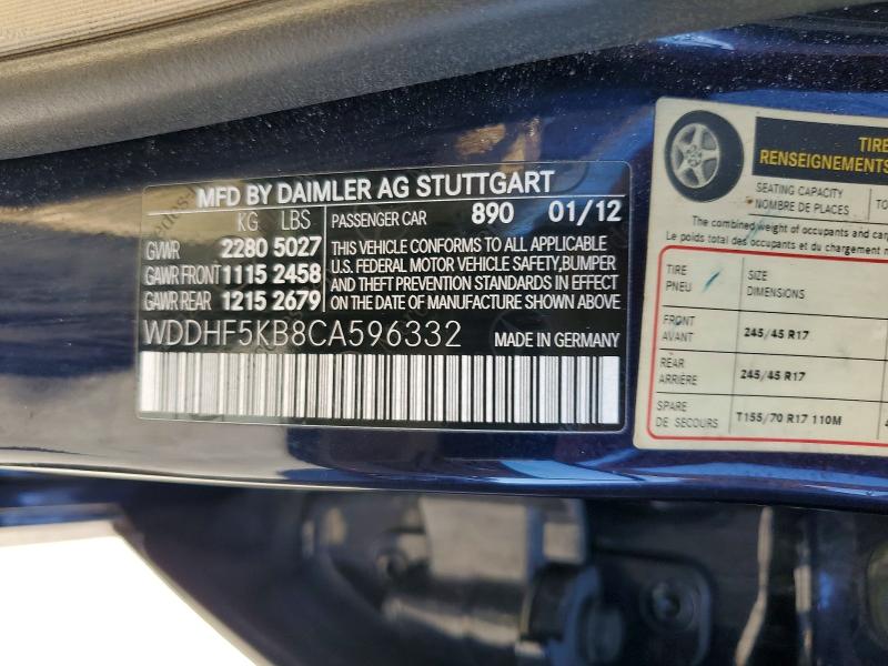 Aukcja sprzedaży 2012 Mercedes-benz E, vin: WDDHF5KB8CA596332, numer aukcji: 57512786