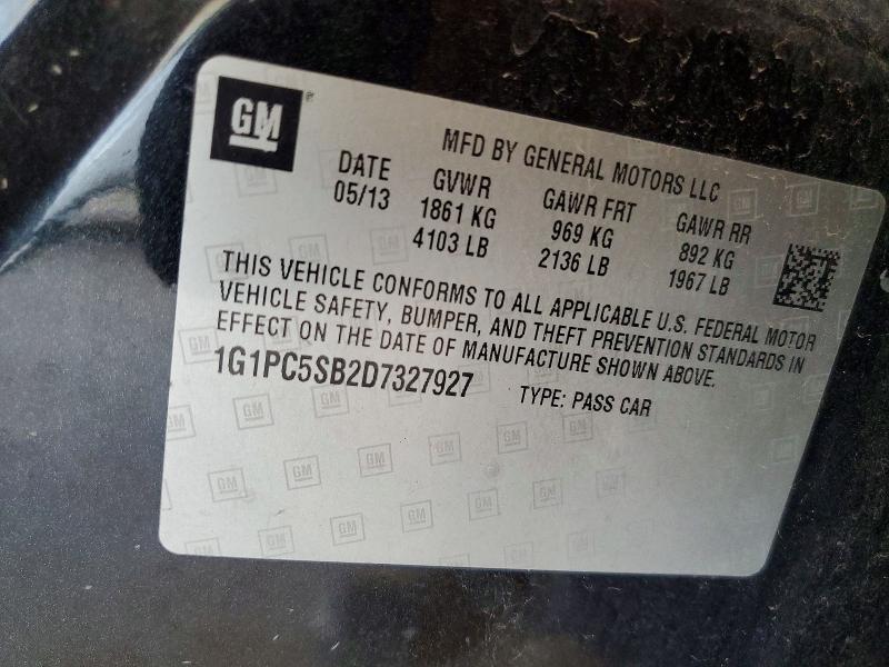Aukcja sprzedaży 2013 Chevrolet Cruze, vin: 1G1PC5SB2D7327927, numer aukcji: 58057496