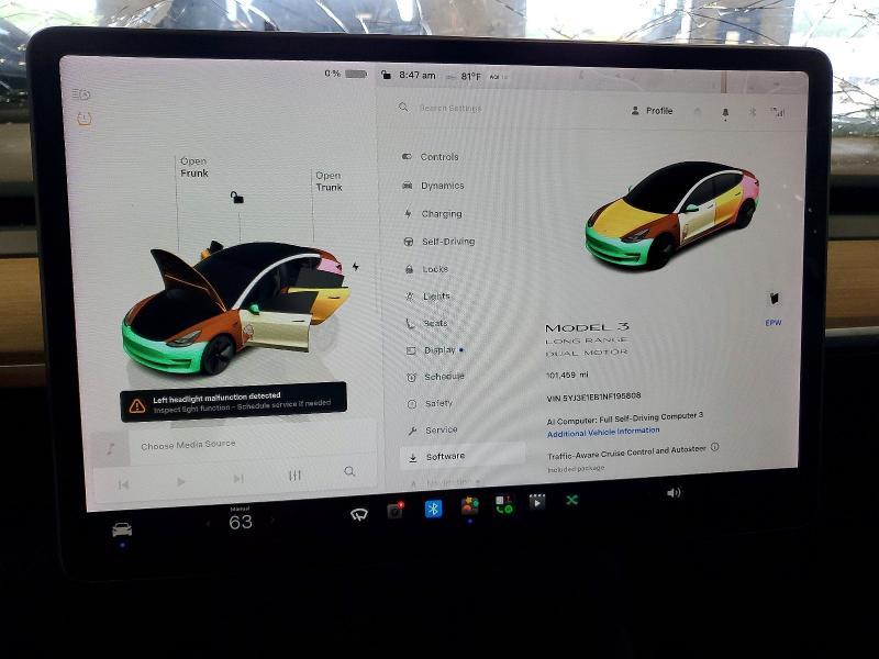 2022 Tesla Model 3 მანქანა იყიდება აუქციონზე, vin: 5YJ3E1EB1NF195808, აუქციონის ნომერი: 56263976