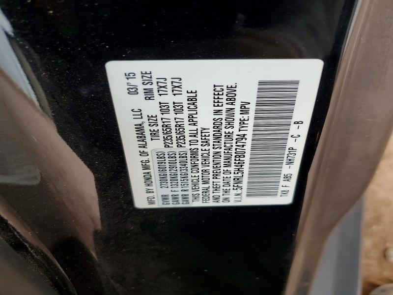 Продажа на аукционе авто 2015 Honda Odyssey, vin: 5FNRL5H46FB074794, номер лота: 57249466
