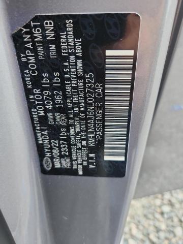 Auction sale of the 2022 Hyundai Elantra, vin: KMHLN4AJ6NU027325, lot number: 55941886