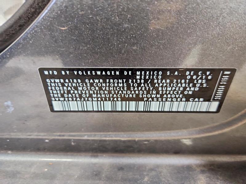 55801316 :رقم المزاد ، 3VW267AJ7GM411746 vin ، 2016 Volkswagen Jetta مزاد بيع