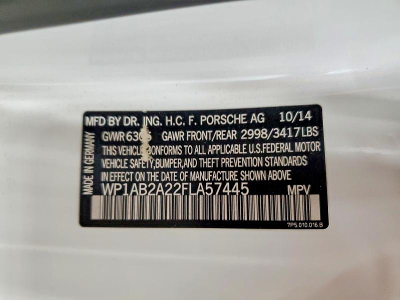 58078006 :رقم المزاد ، WP1AB2A22FLA57445 vin ، 2015 Porsche Cayenne مزاد بيع