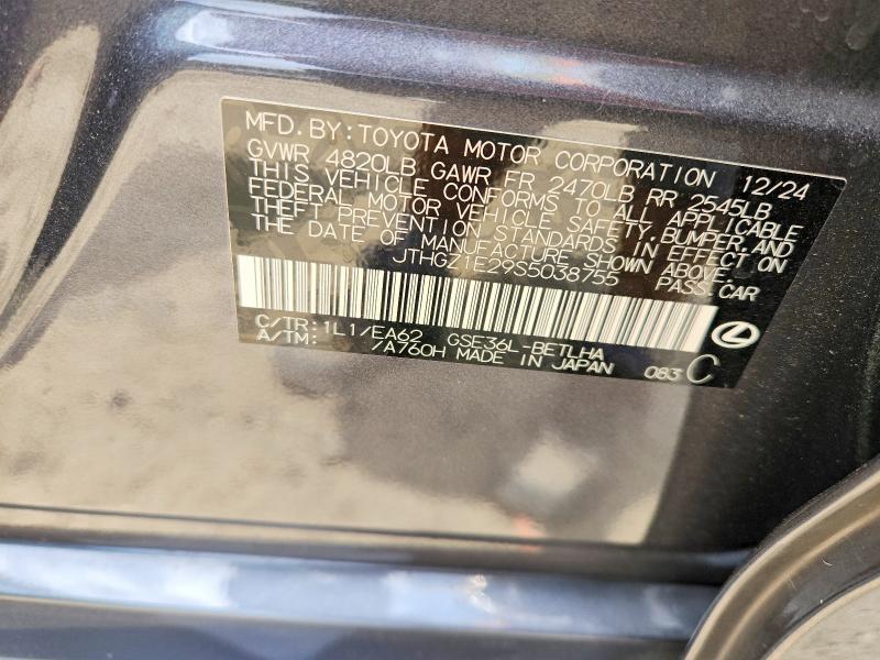 Aukcja sprzedaży 2025 Lexus Is 350, vin: JTHGZ1E29S5038755, numer aukcji: 56803276