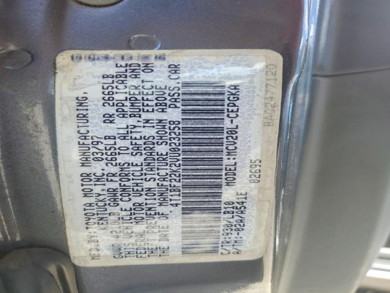 1997 Toyota Camry მანქანა იყიდება აუქციონზე, vin: 4T1BF22K2VU023258, აუქციონის ნომერი: 56531206