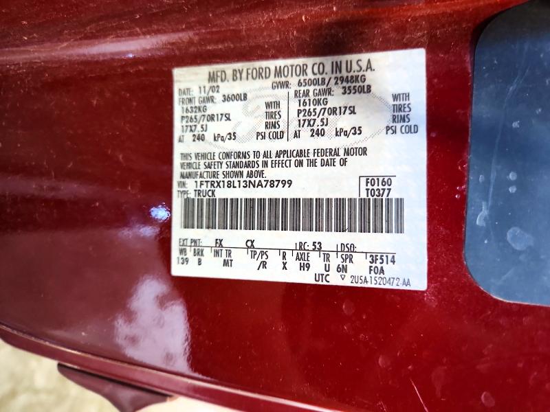 Aukcja sprzedaży 2003 Ford F150, vin: 1FTRX18L13NA78799, numer aukcji: 57423326