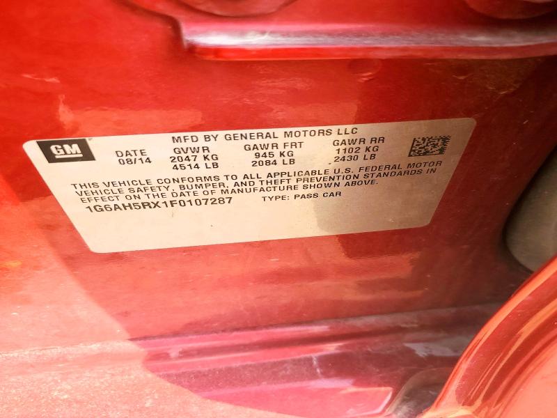 2015 Cadillac Ats მანქანა იყიდება აუქციონზე, vin: 1G6AH5RX1F0107287, აუქციონის ნომერი: 58608326