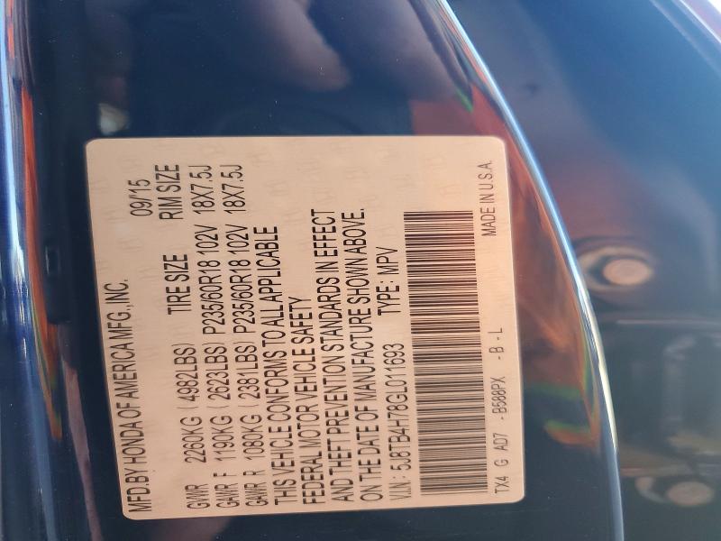 Aukcja sprzedaży 2016 Acura Rdx, vin: 5J8TB4H78GL011693, numer aukcji: 56539106
