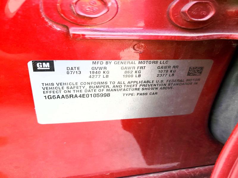58566736 :رقم المزاد ، 1G6AA5RA4E0105998 vin ، 2014 Cadillac Ats مزاد بيع