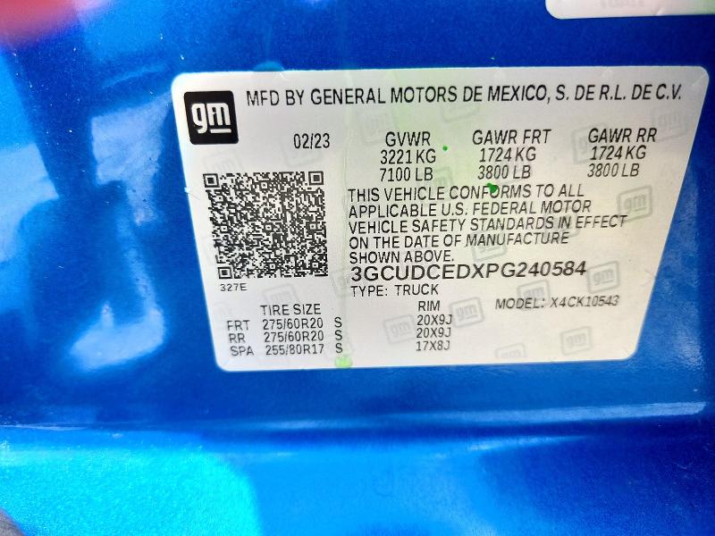 56251226 :رقم المزاد ، 3GCUDCEDXPG240584 vin ، 2023 Chevrolet Silverado مزاد بيع