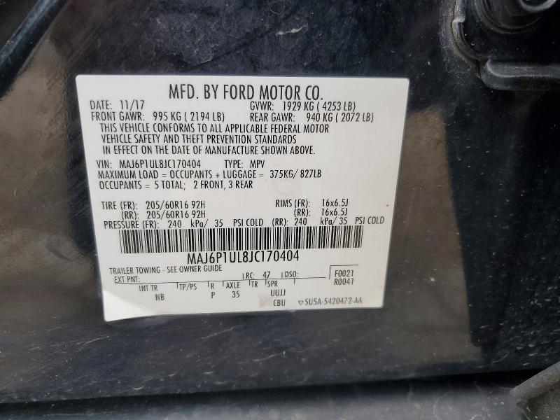 Продаж на аукціоні авто 2018 Ford Ecosport, vin: MAJ6P1UL8JC170404, номер лоту: 56786166