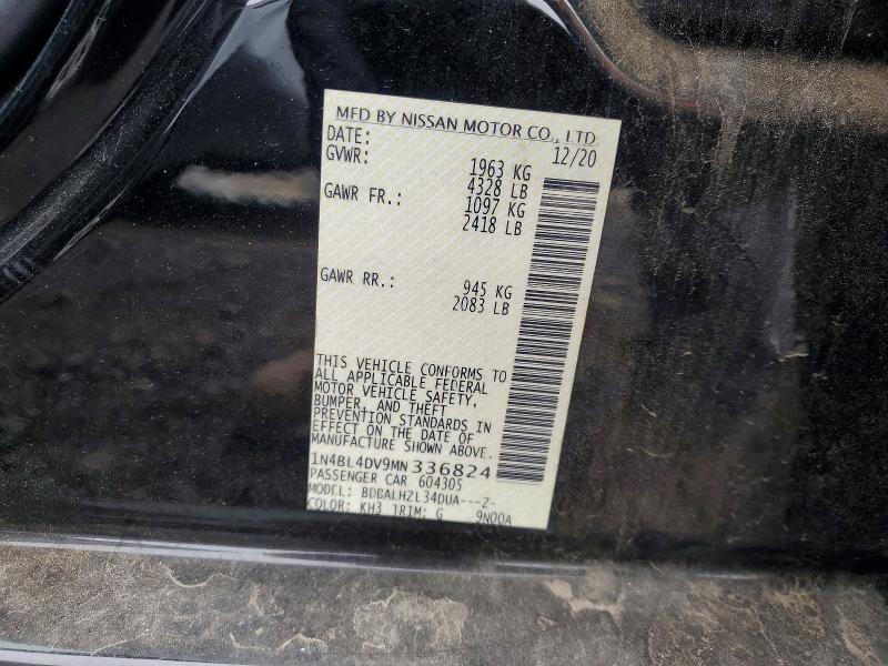 2021 Nissan Altima მანქანა იყიდება აუქციონზე, vin: 1N4BL4DV9MN336824, აუქციონის ნომერი: 55985136