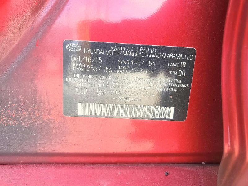 56502096 :رقم المزاد ، 5NPE24AF9GH325334 vin ، 2016 Hyundai Sonata مزاد بيع