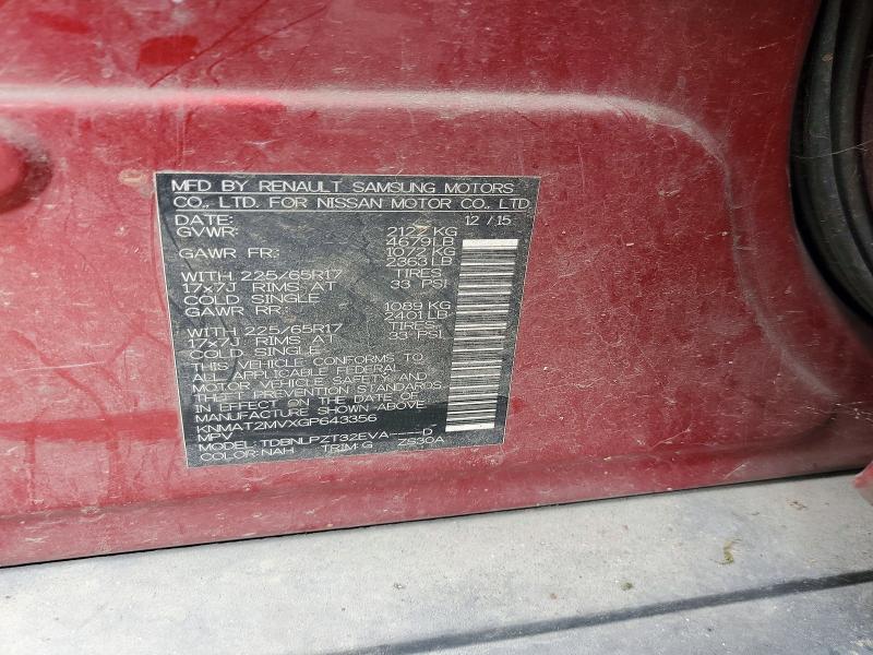 Продажа на аукционе авто 2016 Nissan Rogue, vin: KNMAT2MVXGP643356, номер лота: 56139866