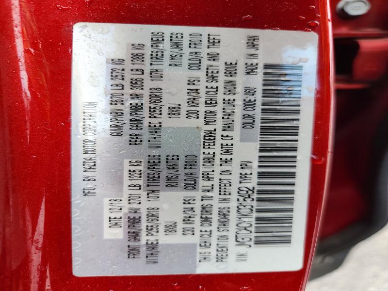 Продажа на аукционе авто 2019 Mazda Cx-9, vin: JM3TCACY1K0315492, номер лота: 55912006