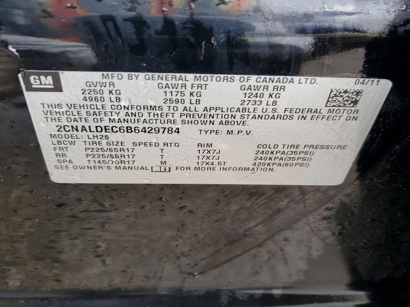 57071276 :رقم المزاد ، 2CNALDEC6B6429784 vin ، 2011 Chevrolet Equinox مزاد بيع