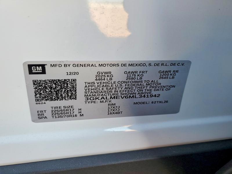 Aukcja sprzedaży 2021 Gmc Terrain, vin: 3GKALMEV6ML341942, numer aukcji: 55941556