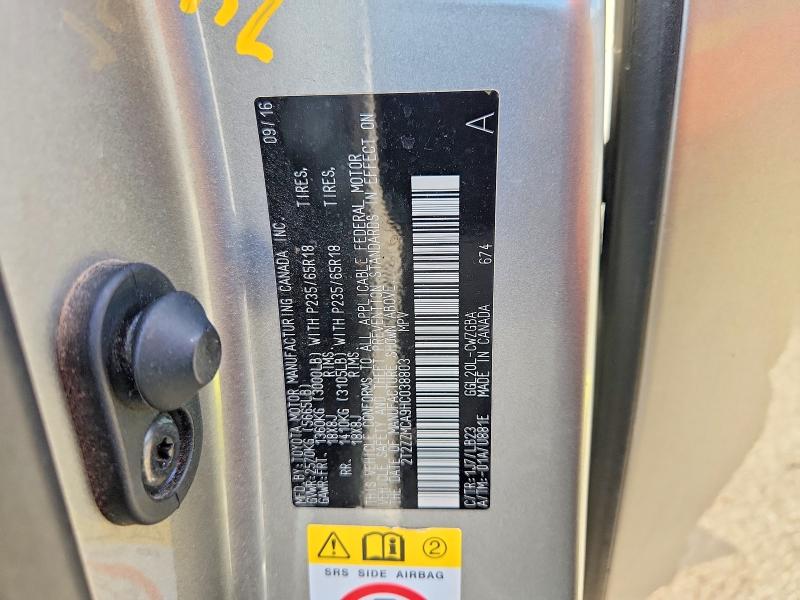 58026236 :رقم المزاد ، 2T2ZZMCA9HC038803 vin ، 2017 Lexus Rx 350 مزاد بيع