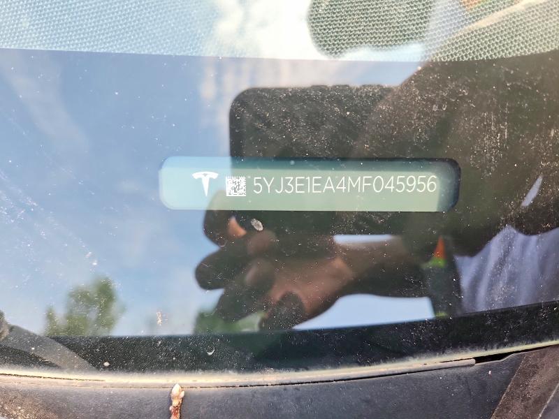 Aukcja sprzedaży 2021 Tesla Model 3, vin: 5YJ3E1EA4MF045956, numer aukcji: 58235806