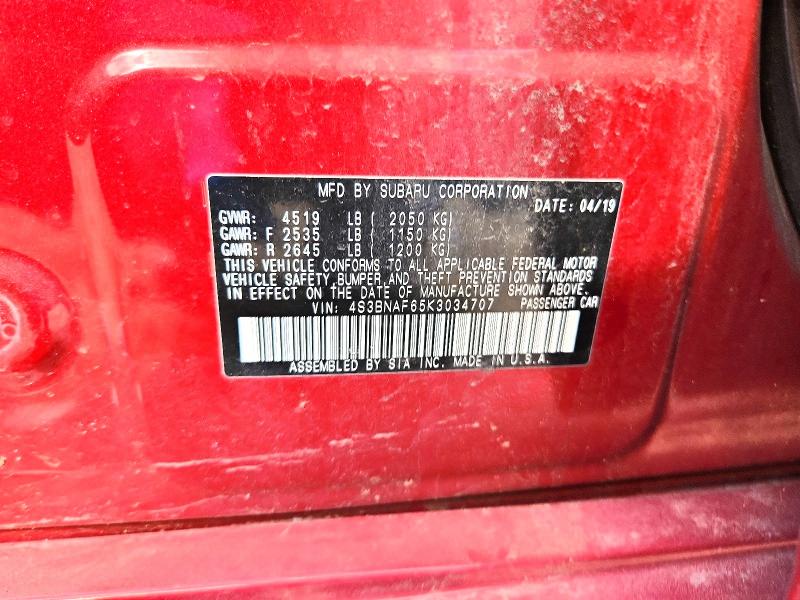 Продаж на аукціоні авто 2019 Subaru Legacy, vin: 4S3BNAF65K3034707, номер лоту: 57626836