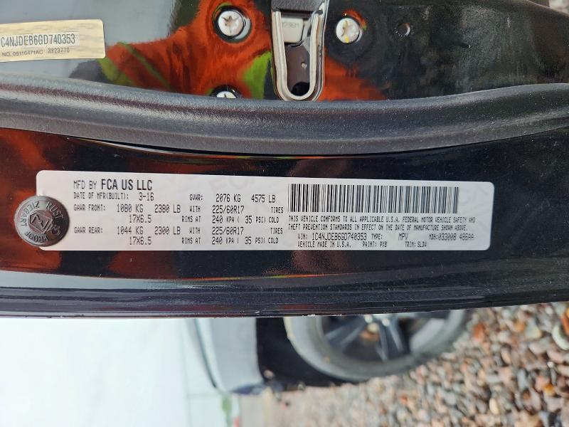 Продажа на аукционе авто 2016 Jeep Compass, vin: 1C4NJDEB6GD740353, номер лота: 55333586