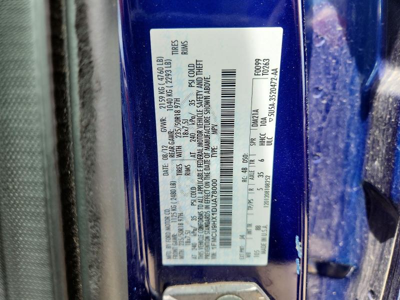 56994576 :رقم المزاد ، 1FMCU9HX1DUA78000 vin ، 2013 Ford Escape مزاد بيع