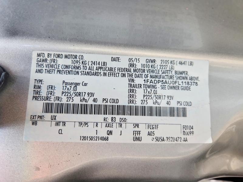 2015 Ford C-max მანქანა იყიდება აუქციონზე, vin: 1FADP5AU0FL118378, აუქციონის ნომერი: 56503376