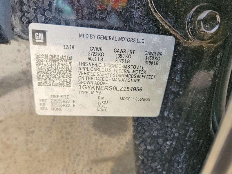 2020 Cadillac Xt5 მანქანა იყიდება აუქციონზე, vin: 1GYKNERS0LZ154956, აუქციონის ნომერი: 58538426