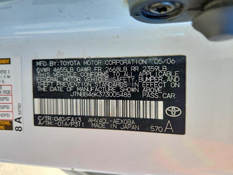 Продаж на аукціоні авто 2007 Toyota Camry, vin: JTNBB46K373005488, номер лоту: 55808536