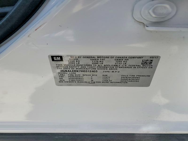 Продажа на аукционе авто 2017 Chevrolet Equinox, vin: 2GNALCEK7H6312463, номер лота: 57658816