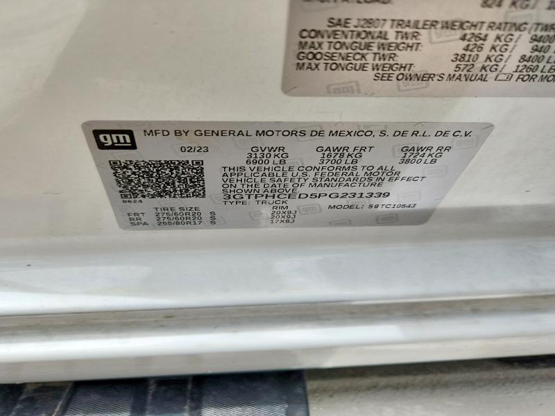 Продажа на аукционе авто 2023 Gmc Sierra, vin: 3GTPHCED5PG231339, номер лота: 58613306