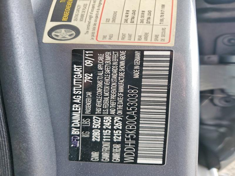 55466186 :رقم المزاد ، WDDHF5KB0CA530387 vin ، 2012 Mercedes-benz E مزاد بيع