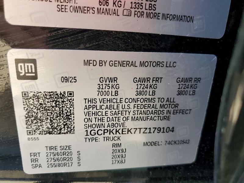 2026 Chevrolet Silverado მანქანა იყიდება აუქციონზე, vin: 1GCPKKEK7TZ179104, აუქციონის ნომერი: 56069116