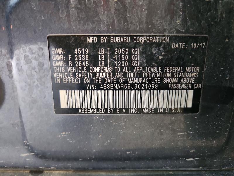 Продажа на аукционе авто 2018 Subaru Legacy, vin: 4S3BNAR66J3021099, номер лота: 57023216