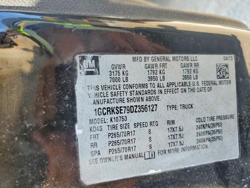 Aukcja sprzedaży 2013 Chevrolet Silverado, vin: 1GCRKSE79DZ356127, numer aukcji: 58616936