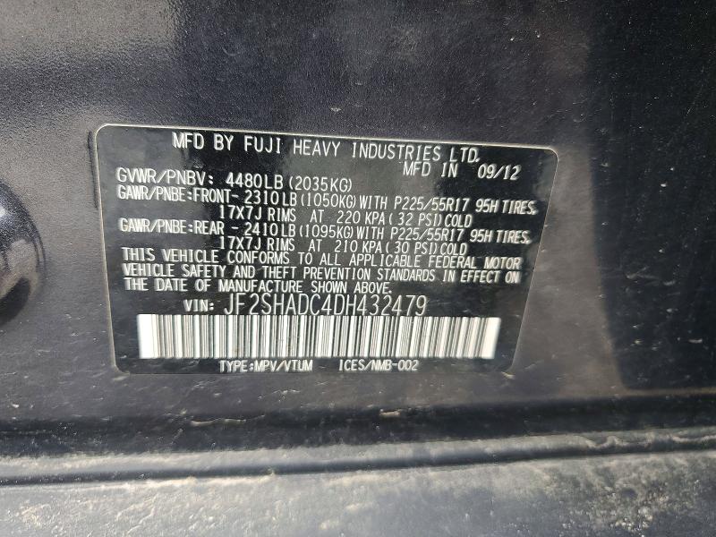 Продаж на аукціоні авто 2013 Subaru Forester, vin: JF2SHADC4DH432479, номер лоту: 57870466