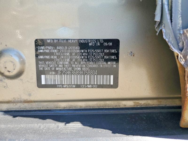 Aukcja sprzedaży 2009 Subaru Forester, vin: JF2SH63689H758804, numer aukcji: 57256556